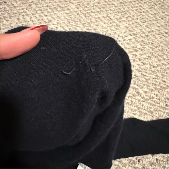 EVERLANE Pullover Mock Neck 100% Cashmere Sweater Black- Size Small - Picture 10 of 11